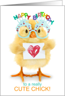 Girl’s Birthday Funny Really Cute Chick card