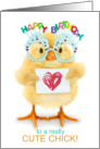 Girl’s Birthday Funny Really Cute Chick card