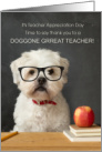 Teacher Appreciation Day Cute Westie Dog with Apple card