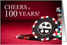 100th Birthday Casino Poker Chip Theme card