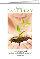 Earth Day Child’s Hands Holding a Sapling card