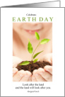 Earth Day Child’s Hands Holding a Sapling card