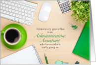 Administrative Professionals Day Desk Office Theme card