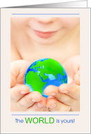 for Kids Encouraging Words with World is Yours Theme card