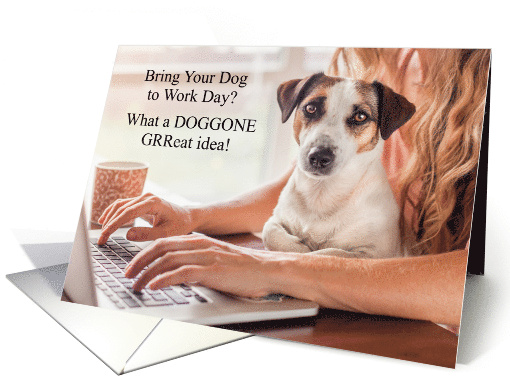 Bring Your Dog to Work Day Jack Russell Terrier card (1922142)