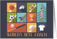 Thank You Coach World’s Best Sport Theme card