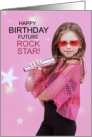 for Girls Future Rock Star Birthday card