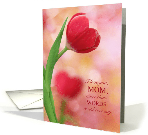 for Mom Mother's Day Heart Shaped Red Tulips card (1943806)