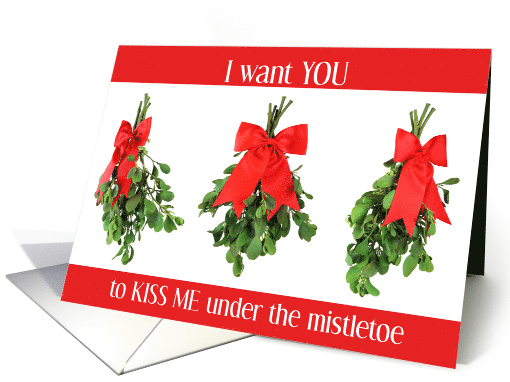 Kiss Me Under the Mistletoe Romantic Christmas card (1945532)