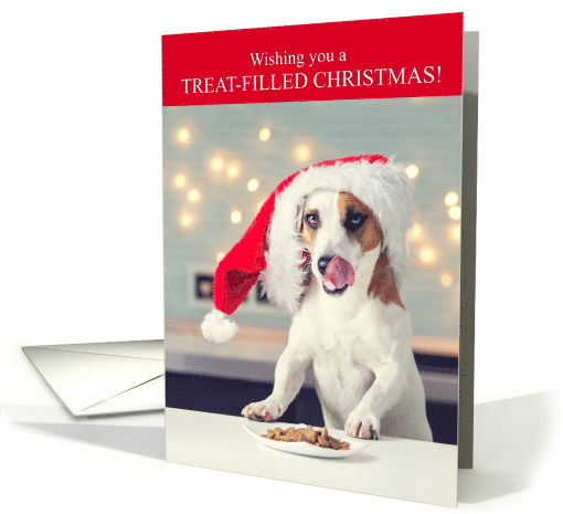 Jack Russell Terrier Dog Treat Filled Christmas Humor card (1948602)