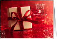 Love and Romance Christmas Red and Gold Gift card