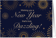 Dazzling New Year Fireworks on Deep Blue