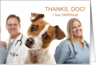 Veterinarian Thank You Cute Jack Russell Terrier Dog card