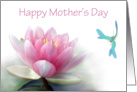 Mother’s Day Mom, Water Lily, Lotus, Dragonfly card
