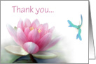 Thank You Water Lily Lotus Dragonfly card