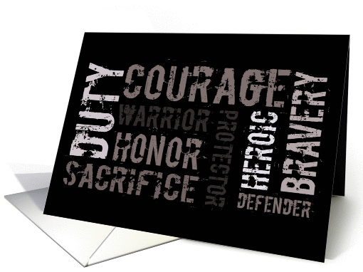 Military Appreciation Sacrifice & Courage, BLACK card (646044)