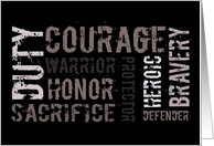 Military Appreciation Sacrifice & Courage, BLACK card
