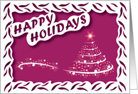 Happy Holidays - Christmas Tree - White Frame card
