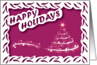Happy Holidays - Christmas Tree - White Frame card