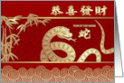 Happy Chinese Year of the Snake in Chinese Traditional Asian Snake card