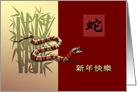 Happy New Year Card in Chinese. Chinese Year of the Snake card