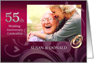 55th Anniversary Party Invitation. Elegant Floral Design Photo Card