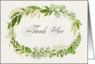Thank you for being in our Wedding. Watercolor Leaf Wreath design card
