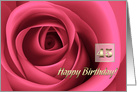 Happy 45th Birthday. Elegant Pink Rose card