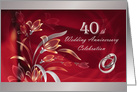 40th Wedding Anniversary Celebration Invitation Cards