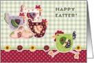 Happy Easter from our home to yours.Funny Hens and Rooster card