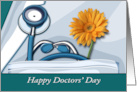 Happy Doctors’ Day Stethoscope and Daisy card