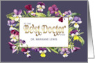 To the Best Doctor Ever Violet Flowers Custom Name card