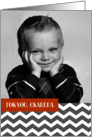 For Grandpa on Father’s Day Chevron Pattern Custom Photo card