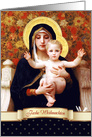 Frohe Weihnachten. German Christmas card. Madonna with Child card