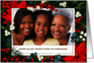 Happiest Holidays. Poinsettia Frame Christmas Photo Card