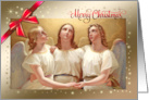 Merry Christmas. Vintage Christmas Angels card