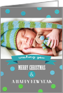 Merry Christmas. Personalized Christmas Photo Card From Our Home to Yours card