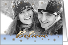 Believe. Christmas Photo Card from Across the Miles card