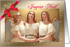 Joyeux Noel. French Christmas Card with Vintage Angels card