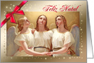 Feliz Natal. Portuguese Christmas Card with Vintage Angels card
