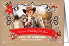 Warm Holiday Wishes Kraft paper. Personalized Christmas Photo Card