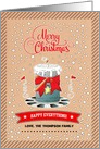 Merry Christmas. Personalized Name Christmas Card. Christmas Candle card