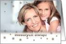 Wesolych Swiat. Custom Christmas Photo Card in Polish card