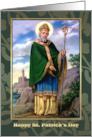 Happy Saint Patrick’s Day. Vintage Painting of Saint Patrick card