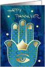 Happy Passover. Hamsa Lucky Symbol card
