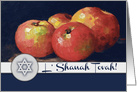 L’Shanah Tovah. Red Apple Old Painting card