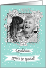 Mother’s Day Custom Photo Card for Grandma. Floral Frame card
