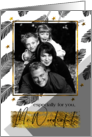 For Husband on Father’s Day. Feather Pattern with Custom Photo card