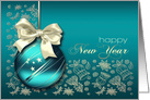 Happy New Year. Christmas Bauble Design card