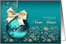 Happy New Year. Christmas Bauble Design card